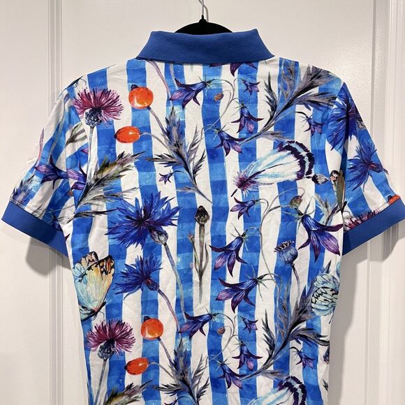 Paisley & Gray Men’s Blue Floral Slim Fit Stretch Collared Polo Shirt Size Small - Picture 7 of 10